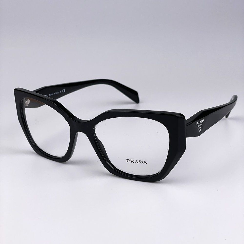 NEW Prada PR18WV 1AB1O1 Black Irregular Women Eyeglasses